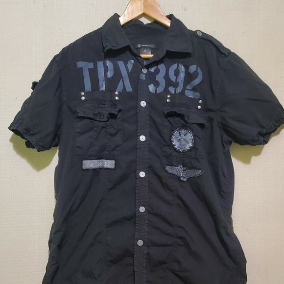 INC International Concepts Short Sleeves Polo Black Large - Picture 1 of 6